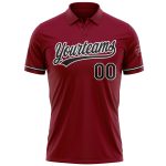 Personalized Performance Golf Polo Shirt in Crimson Black-White Color Personalized Crimson Black-White Performance Vapor