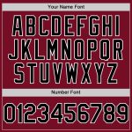 Personalized Sleeveless Baseball Jersey in Crimson Black-White Colors Personalized Crimson Black-White Sleeveless Baseball