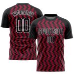 Personalized Soccer Uniform Jersey - Crimson Black White Sublimation Design Personalized Crimson Black-White Sublimation