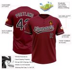 Personalized Unisex Softball Jersey Crimson Black-White Two-Button Design 2 Personalized Crimson Black-White Two-Button Unisex