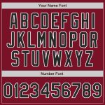 Personalized Unisex Softball Jersey Crimson Black-White Two-Button Design 2 Personalized Crimson Black-White Two-Button Unisex