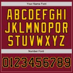 Custom Name Number Unisex Softball Jersey Personalized Crimson Black-Yellow Two-Button Design Personalized Crimson Black-Yellow