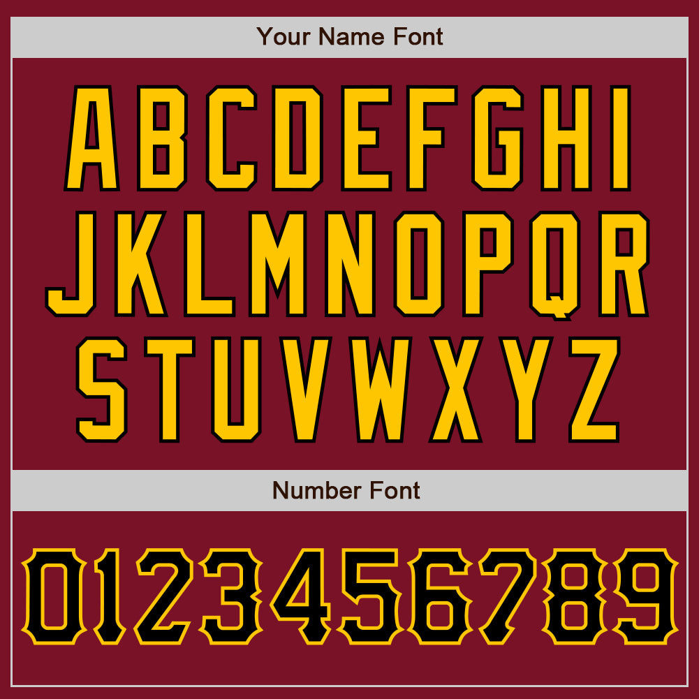 Personalized Crimson Black-Yellow Two-Button Unisex Softball Jersey Team Custom Name and Number Custom Name Number Unisex Softball Jersey Personalized Crimson Black-Yellow Two-Button Design Personalized Crimson Black-Yellow - Image 5