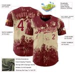 Personalized 3D Abstract Splatter Grunge Art Crimson City Baseball Jersey Personalized Crimson City Cream 3D Abstract Splatter