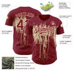Custom Name and Number Personalized Crimson City Cream 3D Dripping Splatter Art Authentic Baseball Jersey Personalized Crimson