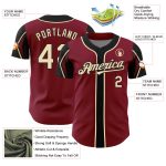 Personalized Crimson Baseball Jersey in Cream and Black with 3 Arm Shape Options Personalized Crimson City Cream-Black 3