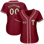 Custom Name Number Baseball Jersey Cream-Black Crimson City Authentic Team Personalized Crimson City Cream-Black Authentic