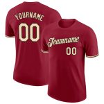 Custom Crimson City Performance T-Shirt - Cream-Black Color, Personalized Design Personalized Crimson City Cream-Black Performance