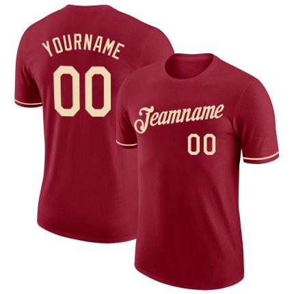 Personalized Crimson City Cream Performance Tee for Men and Women Personalized Crimson City Cream Performance T-Shirt