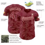Personalized Crimson Cream 3D Baseball Jersey with Curve Lines Design Personalized Crimson Cream 3D Curve Lines Baseball