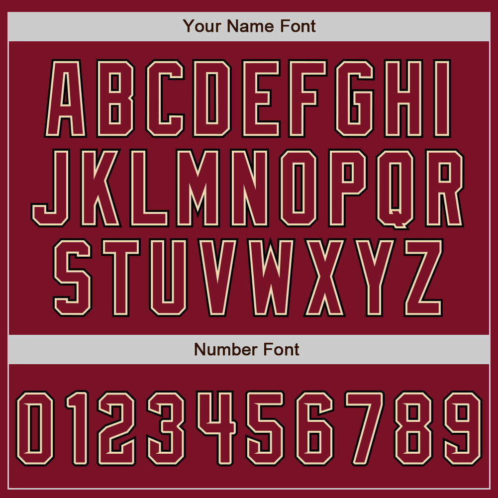 Personalized Crimson Cream-Black Authentic Baseball Jersey Team Custom Name and Number Custom Name and Number Authentic Baseball Jersey in Crimson Cream-Black - Personalized Team Apparel Personalized Crimson - Image 5