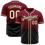 Custom Name and Number Authentic Fade Fashion Baseball Jersey - Personalized Crimson Cream-Black Team Jersey Personalized
