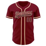 Custom Crimson Cream Black Baseball Jersey for Men and Women Personalized Crimson Cream-Black Baseball Jersey