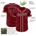 Custom Crimson Cream Black Baseball Jersey for Men and Women Personalized Crimson Cream-Black Baseball Jersey