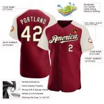 Personalized Baseball Jersey with Crimson Cream-Black Raglan Sleeves Personalized Crimson Cream-Black Raglan Sleeves Baseball