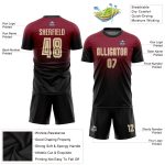 Personalized Crimson Cream-Black Soccer Jersey - Fade Fashion Sublimation Uniform Personalized Crimson Cream-Black Sublimation