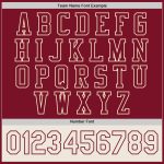 Custom Team Name and Number Bomber Jacket - Personalized Crimson and Maroon Full-Snap Varsity Letterman Two Tone Jacket Personalized