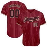 Custom Name and Number Personalized Crimson Cream Pinstripe Baseball Jersey - Black-City Authentic Jersey Personalized Crimson