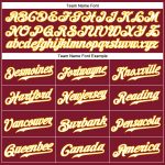 Custom Name Number Personalized Crimson Cream Pinstripe Baseball Jersey - Gold White Authentic Team Jersey Personalized Crimson