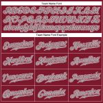 Custom Name & Number Baseball Jersey - Personalized Crimson Cream Pinstripe Gray-White Authentic Design Personalized Crimson