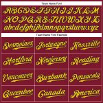 Personalized Navy Gold Baseball Jersey with Crimson Cream Pinstripe Design Personalized Crimson Cream Pinstripe Navy-Gold