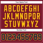 Personalized Navy Gold Baseball Jersey with Crimson Cream Pinstripe Design Personalized Crimson Cream Pinstripe Navy-Gold