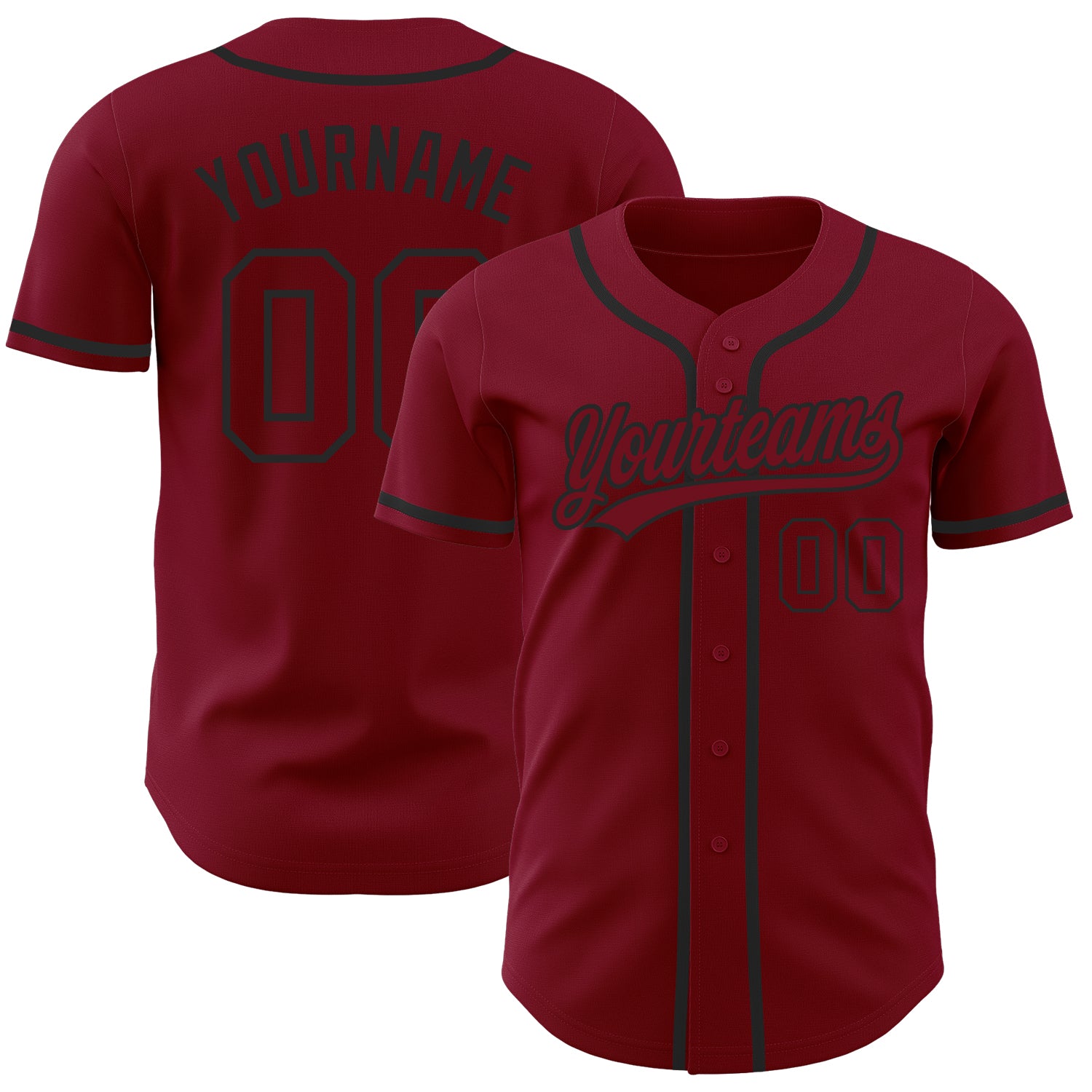 Personalized Crimson-Black Authentic Baseball Jersey for Men and Women Personalized Crimson Crimson-Black Authentic Baseball
