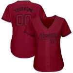 Custom Name and Number Personalized Crimson and Black Baseball Jersey - Authentic Team Gear Personalized Crimson Crimson-Black