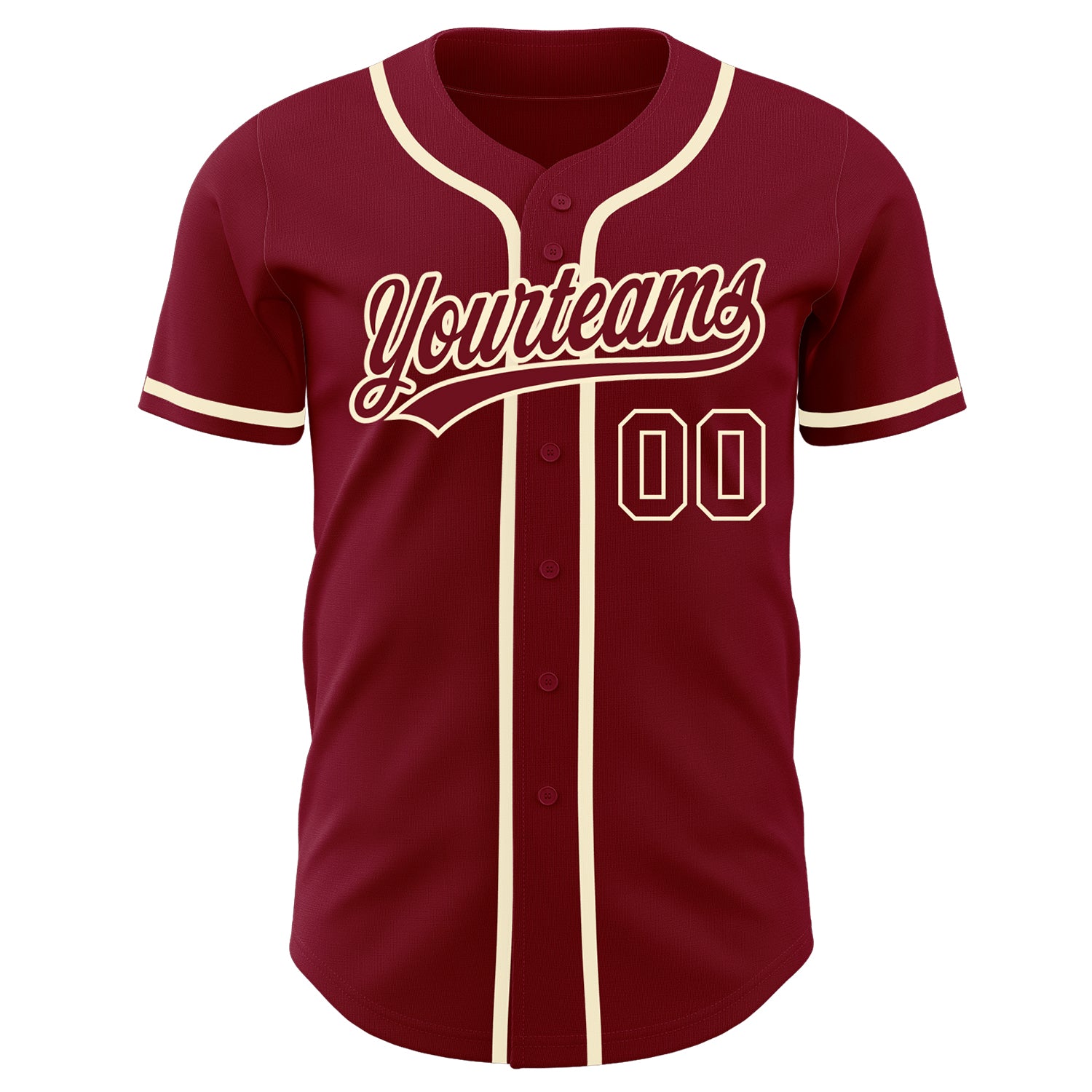 Personalized Crimson Crimson-Cream Authentic Baseball Jersey Personalized Crimson Cream Baseball Jersey - Authentic Custom Sports Apparel Personalized Crimson Crimson-Cream Authentic - Image 2