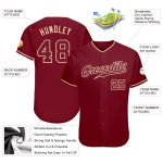 Custom Name and Number Authentic Baseball Jersey - Personalized Crimson and Cream Team Jersey Personalized Crimson Crimson-Cream