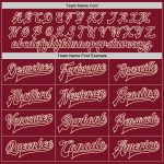 Custom Two-Tone Varsity Letterman Bomber Jacket with Personalized Name & Number - Crimson Cream Maroon Personalized Crimson