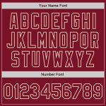 Custom Two-Tone Varsity Letterman Bomber Jacket with Personalized Name & Number - Crimson Cream Maroon Personalized Crimson