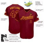 Custom Name Number Authentic Baseball Jersey - Personalized Crimson Crimson-Gold Team Jersey Personalized Crimson Crimson-Gold