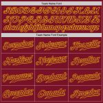 Personalized Crimson Gold Baseball Jersey for Adults and Kids - Custom Sports Apparel Personalized Crimson Crimson-Gold Baseball