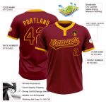 Personalized Crimson-Gold Unisex Softball Jersey - Two-Button Design Personalized Crimson Crimson-Gold Two-Button Unisex