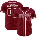 Personalized Crimson and White Baseball Jersey - Custom Stadium Apparel Personalized Crimson Crimson-White Baseball Jersey