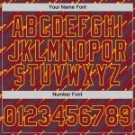 Custom Baseball Jersey with Personalized Name and Number, 3D Crimson Gold Slant Lines Design, Authentic Team Apparel Personalized