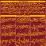 Personalized 3D Crimson Gold Frigate Ship Baseball Jersey with Seagulls Personalized Crimson Gold 3D Ship Frigate Seagulls