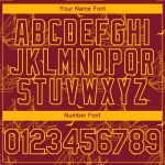Personalized 3D Crimson Gold Frigate Ship Baseball Jersey with Seagulls Personalized Crimson Gold 3D Ship Frigate Seagulls