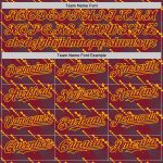 Personalized 3D Baseball Jersey - Crimson Gold Slant Lines Design Personalized Crimson Gold 3D Slant Lines Baseball Jersey