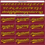 Custom Name Number Baseball Jersey and Football Helmet, 3D Pattern Design, Crimson Gold-Black Team Gear Personalized Crimson