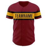 Custom Crimson Gold Black Baseball Jersey for Adults - Personalized Sports Apparel Personalized Crimson Gold-Black Baseball
