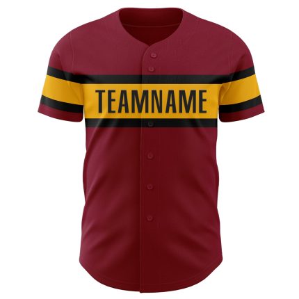 Custom Crimson Gold Black Baseball Jersey for Adults - Personalized Sports Apparel Personalized Crimson Gold-Black Baseball