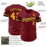 Personalized Crimson Gold Black Baseball Jersey - Custom Team Apparel Personalized Crimson Gold-Black Baseball Jersey