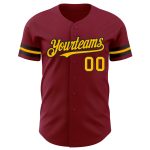 Personalized Crimson Gold Black Baseball Jersey - Custom Team Apparel Personalized Crimson Gold-Black Baseball Jersey