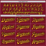 Custom Team Bomber Jacket with Name and Number - Crimson Gold-Black Two Tone Varsity Full-Snap Letterman Personalized Crimson