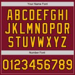 Personalized Two Tone Bomber Varsity Letterman Jacket in Crimson Gold-Black Personalized Crimson Gold-Black Bomber Full-Snap