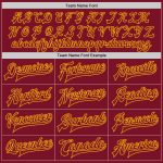 Personalized Varsity Letterman Jacket in Crimson Gold - Full-Snap Bomber Style Personalized Crimson Gold Bomber Full-Snap