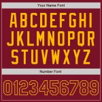 Personalized Varsity Letterman Jacket in Crimson Gold - Full-Snap Bomber Style Personalized Crimson Gold Bomber Full-Snap