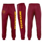 Personalized Crimson Gold Fleece Joggers for Men and Women - Comfortable Sweatpants Personalized Crimson Gold Fleece Jogger